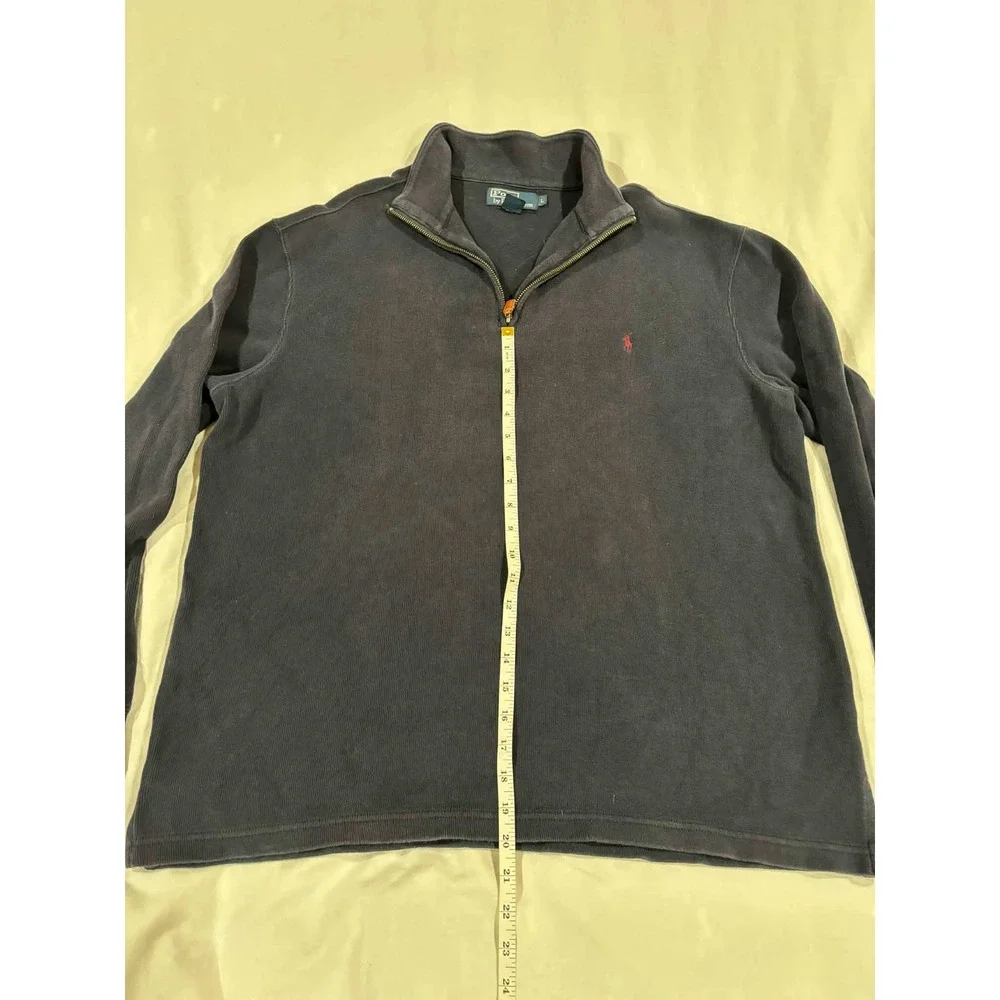 Polo Ralph Lauren Quarter Zip Long Sleeve Pullover Mens Large‎ Navy Cotton